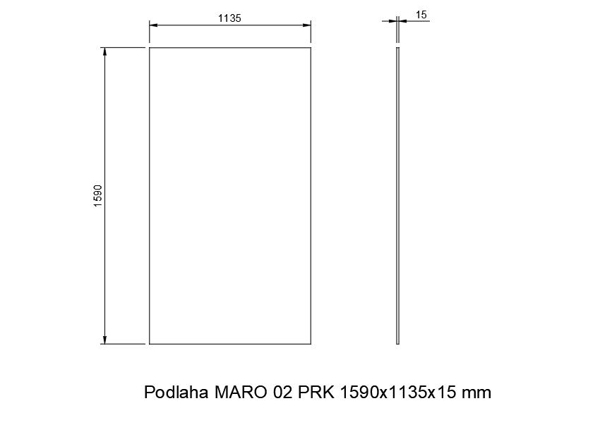 Náhradní podlaha MARO 03 PRK 2090 × 1135 × 15 mm